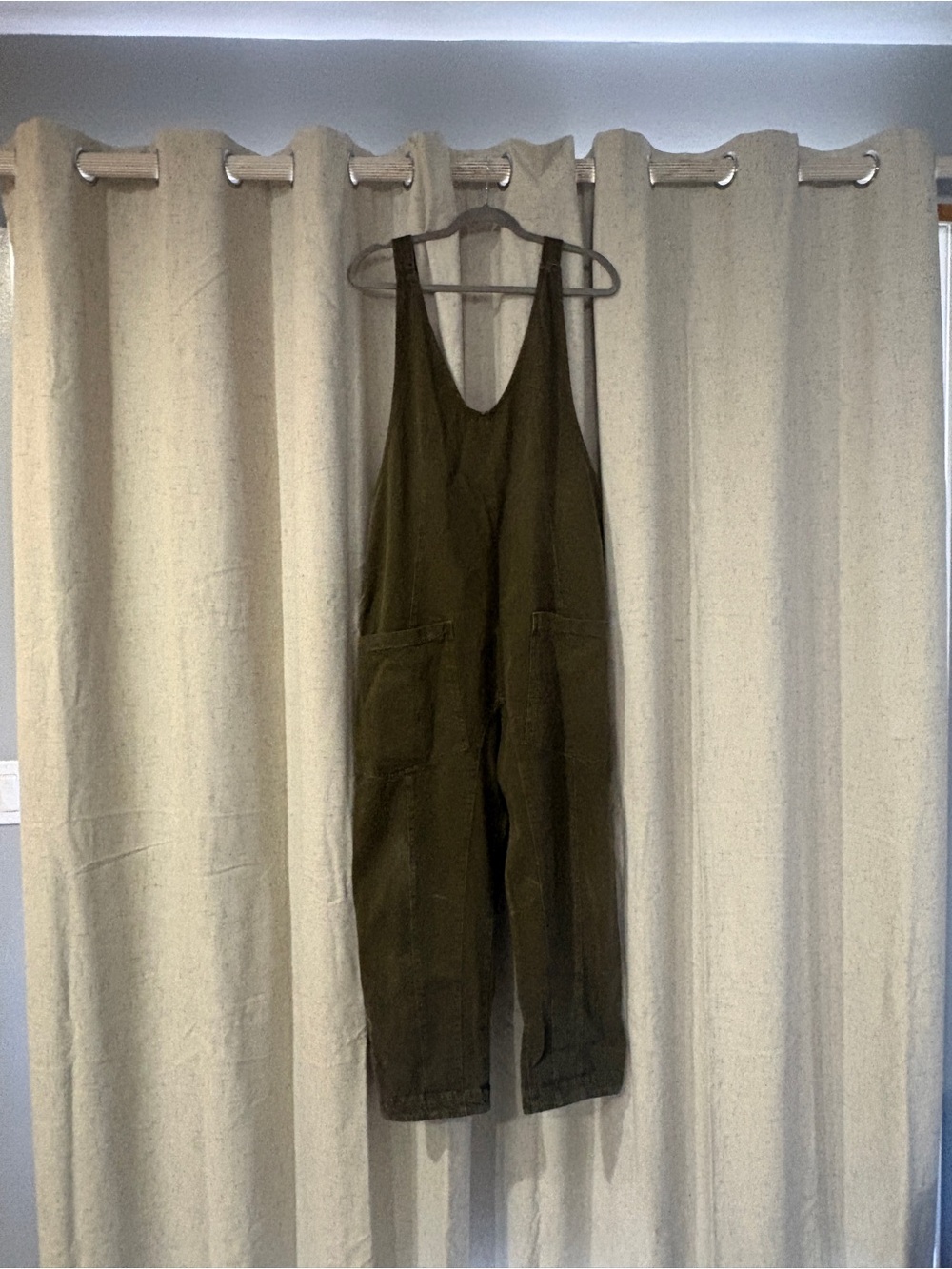 We The Free Olive Green Utility Jumpsuit
